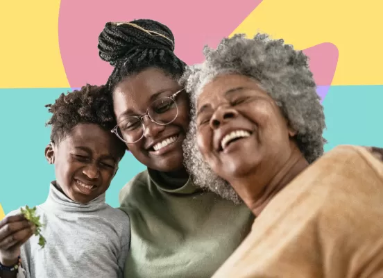 Mulheres de várias idades negras rindo
