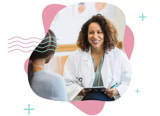 Médica com paciente