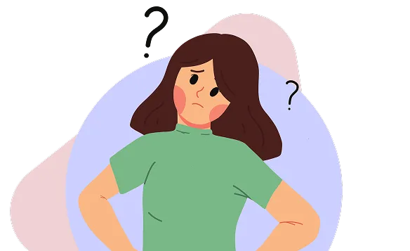 Ilustração mulher confusa